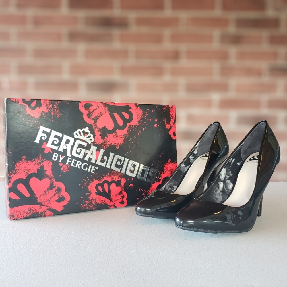 Fergalicious by Fergie Black Patent Heels Size 7